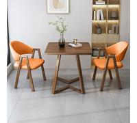 Ensemble table de salle à manger carrée moderne pour deux avec plateau en bois et cadre en métal, table et chaises peu encombrantes pour petits appartements et salles de séjour