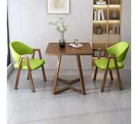 Ensemble table de salle à manger carrée moderne pour deux avec plateau en bois et cadre en métal, table et chaises peu encombrantes pour petits appartements et salles de séjour