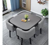 Ensemble table de salle à manger d'affaires marron - 1 table et 4 chaises pour hôtel, hall, balcon, couloir de centre commercial, chambre à coucher, bureau, espace de loisirs - Table basse élégante