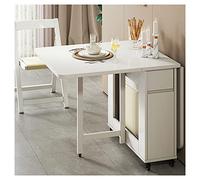 Ensemble table de salle à manger en bois avec chaises pliantes - Table extensible pour cuisine, salle à manger, salon - Mobilier peu encombrant pour les petits espaces