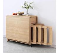 Ensemble table de salle à manger en bois massif avec 4 chaises, pliable, design abattant, extensible, pour cuisine, salon, restaurant