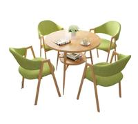 Ensemble table de salle à manger en bois massif - Table basse ronde et chaise pour bureau réception et cuisine - Petit meuble de salle à manger élégant
