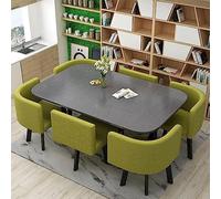 Ensemble table de salle à manger en marbre avec chaises rembourrées, meubles de cuisine modernes pour salle à manger élégante et coin petit-déjeuner