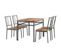 Ensemble table de salle à manger et 4 chaises, ensemble de table de cuisine 5 pièces avec cadre en métal robuste, meubles peu encombrants pour petite salle à manger, appartement, coin petit-déjeuner