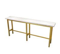 Ensemble Table De Salle À Manger Et Chaises Modernes for Café, Bistro, Salon Thé, Bureau Rectangulaire avec Dessus en Faux Marbre Base Métal Doré, Kit 4 Meubles D'appoint Blancs(K)