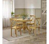 Ensemble table de salle à manger extensible effet chêne avec 6 chaises modernes - Fourrure de bois élégante pour salle à manger, cuisine et divertissement - Design peu encombrant