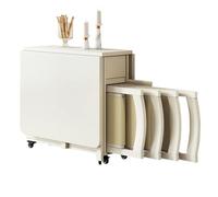 Ensemble table de salle à manger extensible en bois massif avec 4 chaises - Design feuilles tombantes pour cuisine et salle à manger - Table pliante élégante et compacte pour la maison et les petits