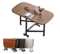Ensemble table de salle à manger extensible en bois massif avec 4 chaises et 6 roues - Gain de place - Meuble de cuisine multifonction - 99,1 x 61 x 76,2 cm - Marron/noir/finition naturelle