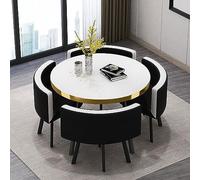 Ensemble table de salle à manger moderne 4 places avec design élégant pour cuisine, café, entreprise, table et chaises 90 cm