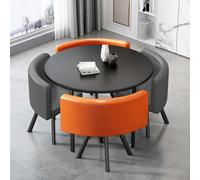 Ensemble table de salle à manger moderne en bois avec 4 chaises carrées, table de réception et chaises, ensemble de cuisine durable pour salon, idéal pour salle à manger, 80 cm de diamètre