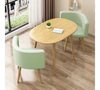 Ensemble table de salle à manger ovale moderne pour 2 personnes - Comprend une table et des chaises - Design élégant - Parfait pour les petits espaces et la décoration d'intérieur contemporaine
