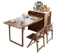 Ensemble table de salle à manger pliable avec 4 chaises - Table extensible en bois gain de place pour la maison, le salon, le pub - Design compact et polyvalent