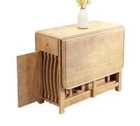 Ensemble table de salle à manger pliable avec 4 chaises, table papillon mobile avec roulettes et tiroir, gain de place pour petites cuisines, balcons et espaces étroits
