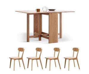 Ensemble table de salle à manger pliable avec chaises, design peu encombrant pour petits espaces et espaces de petit-déjeuner