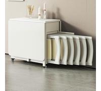 Ensemble table de salle à manger pliable extensible avec 6 chaises, table à feuilles tombantes peu encombrantes, design mobile multifonction avec tiroir de rangement pour la maison ou le restaurant