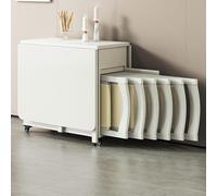 Ensemble table de salle à manger pliable extensible avec motif feuille gain de place avec 6 chaises et tiroir de rangement, table mobile polyvalente pour la maison, la cuisine, la salle à manger ou le