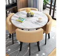 Ensemble table de salle à manger pour 4 personnes avec chaises - Style rustique moderne du milieu du siècle pour salon, bureau, réception et conférence