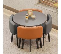 Ensemble table de salle à manger pour 4 personnes - Comprend une table et quatre chaises, meuble de cuisine parfait pour les petits espaces, table à manger moderne et chaise combo compact