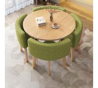 Ensemble table de salle à manger pour 4 personnes - Table de bar ronde compacte et chaise pour petits espaces, idéal pour bureau, salle de conférence et salle à manger