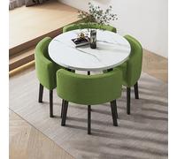 Ensemble table de salle à manger pour 4 personnes - Table de bar ronde compacte et chaise pour petits espaces, idéal pour bureau, salle de conférence et salle à manger