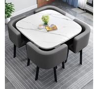 Ensemble table de salle à manger pour 4 personnes, table de cuisine 5 pièces avec chaises, design peu encombrant pour les petits espaces, salle à manger compacte, coin petit-déjeuner, appartement
