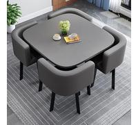 Ensemble table de salle à manger pour 4 personnes, table de cuisine 5 pièces avec chaises, design peu encombrant pour les petits espaces, salle à manger compacte, coin petit-déjeuner, appartement