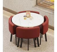 Ensemble table de salle à manger pour 4 personnes - Une table et quatre chaises - Parfait pour les petits espaces - Idéal pour la cuisine et la salle à manger