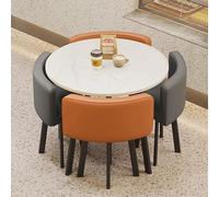 Ensemble table de salle à manger pour 4 personnes - Une table et quatre chaises, table à manger et banc peu encombrants pour les petits espaces, design moderne pour salle à manger et cuisine
