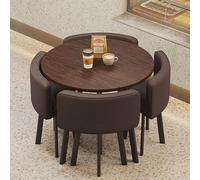 Ensemble table de salle à manger pour 4 tables de cuisine compactes et bancs comprenant une table et quatre chaises, parfait pour les petits espaces, meubles de salle à manger modernes pour la maison