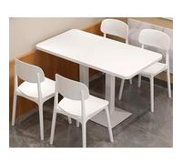Ensemble table de salle à manger rectangulaire avec 4 chaises peu encombrantes pour cuisine et salon, table de réception et de conférence polyvalente pour balcon, finition blanche