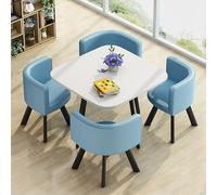 Ensemble table de salle à manger ronde 4 personnes, table et chaises de cuisine rondes en bois pour salle à manger, bureau, terrasse, petite salle de conférence