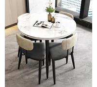Ensemble table de salle à manger ronde 5 pièces avec chaises pour petits espaces, idéal pour les salles de réunion, les cafés, les salons de beauté et les coins de petit-déjeuner
