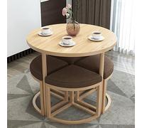 Ensemble table de salle à manger ronde 5 pièces avec table ronde et chaises pour cuisine/salle à manger, table de conférence ronde avec 4 chaises, ensemble de meubles de bar pour petit déjeuner, 80 x