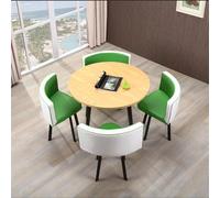 Ensemble table de salle à manger ronde 5 pièces Table de petit déjeuner et 4 chaises Table de conférence 80 x 75 cm Élégant et peu encombrant Parfait pour la maison et le bureau