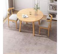 Ensemble table de salle à manger ronde avec 2 chaises, design simple en bois, polyvalent, pour salon, cuisine, salle de conférence