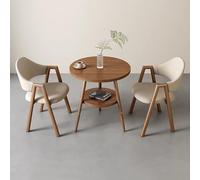 Ensemble table de salle à manger ronde avec 2 chaises en cuir synthétique élégant pour cuisine et salle à manger pour balcon et salon Design gain de place Kaki