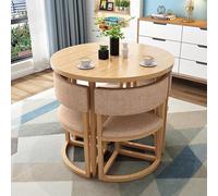 Ensemble table de salle à manger ronde avec 4 chaises 80 cm - Parfait pour salle à manger, cuisine, salon et conférence - Design élégant et peu encombrant