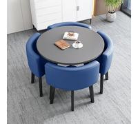 Ensemble table de salle à manger ronde avec 4 chaises 80 cm Table de réunion et chaises Combo Table de réception et tabourets pour salle à manger, café, petits espaces - Design élégant et peu