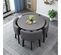 Ensemble table de salle à manger ronde avec 4 chaises à bascule - Fourrure de cuisine peu encombrante pour les salles de conférence, ou les clubs - 80 cm / 31.5in