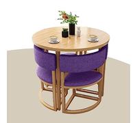 Ensemble table de salle à manger ronde avec 4 chaises et dossier, idéal pour les cafés, les bureaux et les bibliothèques