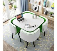 Ensemble table de salle à manger ronde avec 4 chaises modernes pour cuisine, salon, petit bureau, salle de conférence, 80 cm