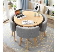 Ensemble table de salle à manger ronde avec 4 chaises peu encombrantes - Table compacte de 80 cm pour club, réception, bureau - Solution de mobilier élégante et fonctionnelle