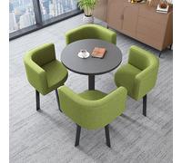 Ensemble table de salle à manger ronde avec 4 chaises pour bureau, réception et balcon à la maison, vert fabuleux meubles de salle à manger et de loisirs