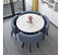 Ensemble table de salle à manger ronde avec 4 chaises - Table de conférence de cuisine 5 pièces Bureau de loisirs 89,9 x 74,9 cm Parfait pour salle à manger ou espace de cuisine