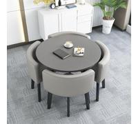 Ensemble table de salle à manger ronde avec 4 chaises - Table ronde 5 pièces pour salle à manger, conférence et utilisation polyvalente - 85,1 x 74,9 cm (l x H) Idéal pour la maison et le bureau