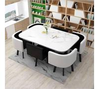 Ensemble table de salle à manger ronde avec 6 chaises - Meubles modernes pour cuisine, salle à manger, bureau, petite table de conférence et chaises pour salle de réunion 7 pièces