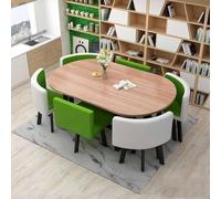 Ensemble table de salle à manger ronde avec 6 chaises, meubles modernes pour cuisine, salle à manger ou bureau, salle de conférence, petite table et chaises pour un usage domestique ou professionnel