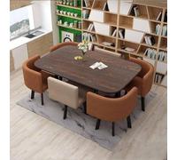 Ensemble table de salle à manger ronde avec 6 chaises - Mobilier de bureau moderne - Petite table de cuisine et chaises - Ensemble 7 pièces pour salle de réunion