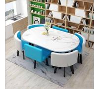 Ensemble table de salle à manger ronde avec 6 chaises, mobilier moderne pour salle de conférence, cuisine, salon, table de salle de réunion, 7 pièces