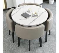 Ensemble table de salle à manger ronde avec chaises - Mobilier peu encombrant pour salle à manger, salon, salle de réception, table de conférence, salon - Convient pour différents espaces - 177,8 cm